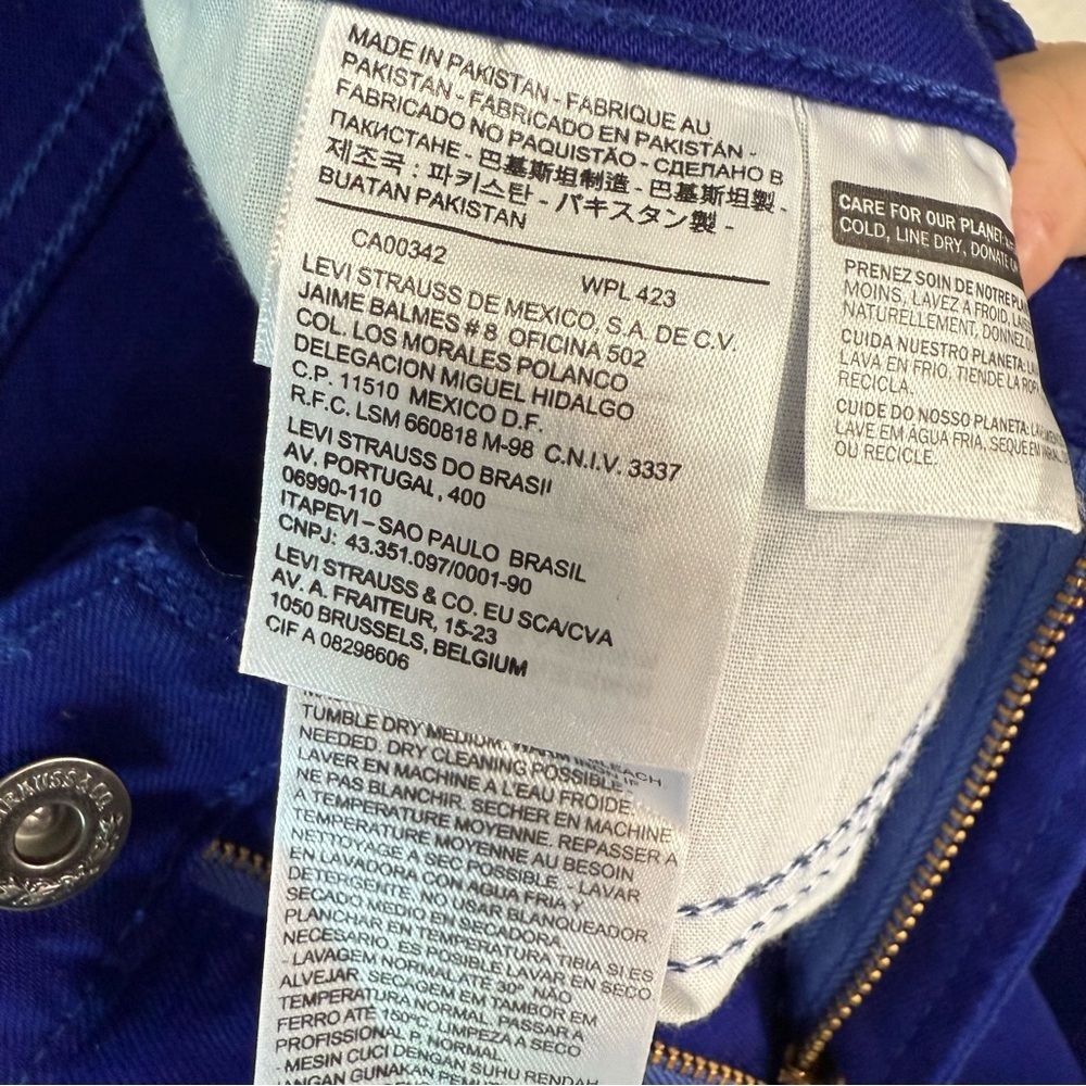 Levi’s So Slimming Royal Blue Skinny Jeans NWOT Size 32 - Picture 8 of 11